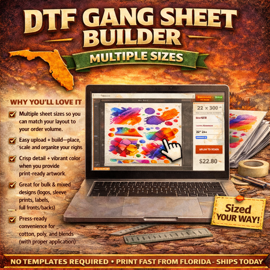 DTF Gang Sheet Builder - Multiple Sizes - Florida Priority